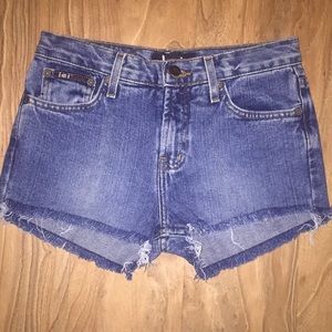 High waisted jean shorts
